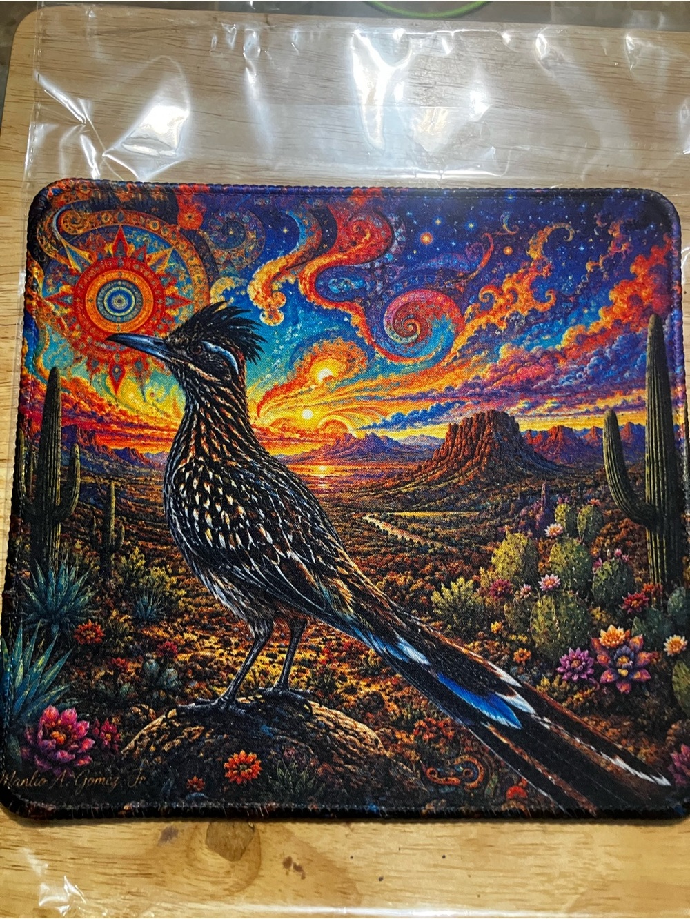 Desert Sunset Roadrunner Wall Art Print - Vibrant Multi-Color
